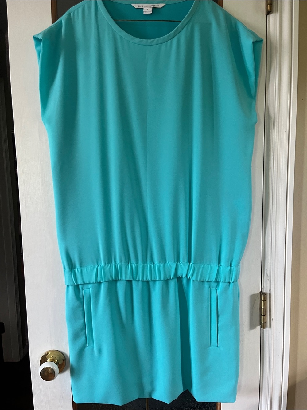 Diane Von Furstenberg Turquoise Shift Top